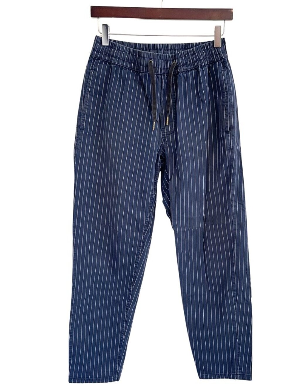 Men's Barney Cools Navy Pinstripe Elastic Drawstring Waist Pants Size 30